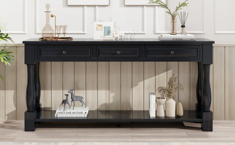 TREXM 63" Long Console Table with Drawers and Shelf HouseOfZazla