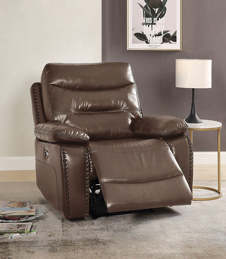 Aashi Leather Gel Match Recliner Chair - Brown HouseOfZazla