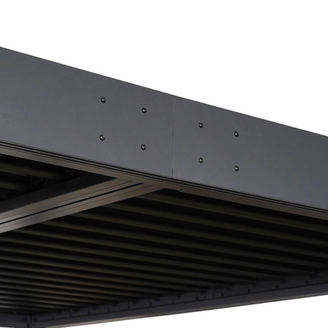 Byron Black Outdoor Pergola Aluminum with Adjustable Louvered Roof HouseOfZazla