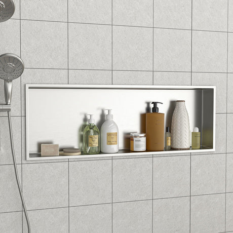 Stainless Steel Shower Niche With Seamless Design For Bathroom Storage HouseOfZazla