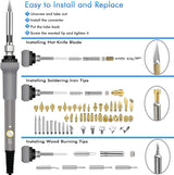 137PCS Wood Burning Kit, DIY Tool Set Soldering Pyrography Pen with Adjustable Temperature and Wood Piece WoodArtSupply