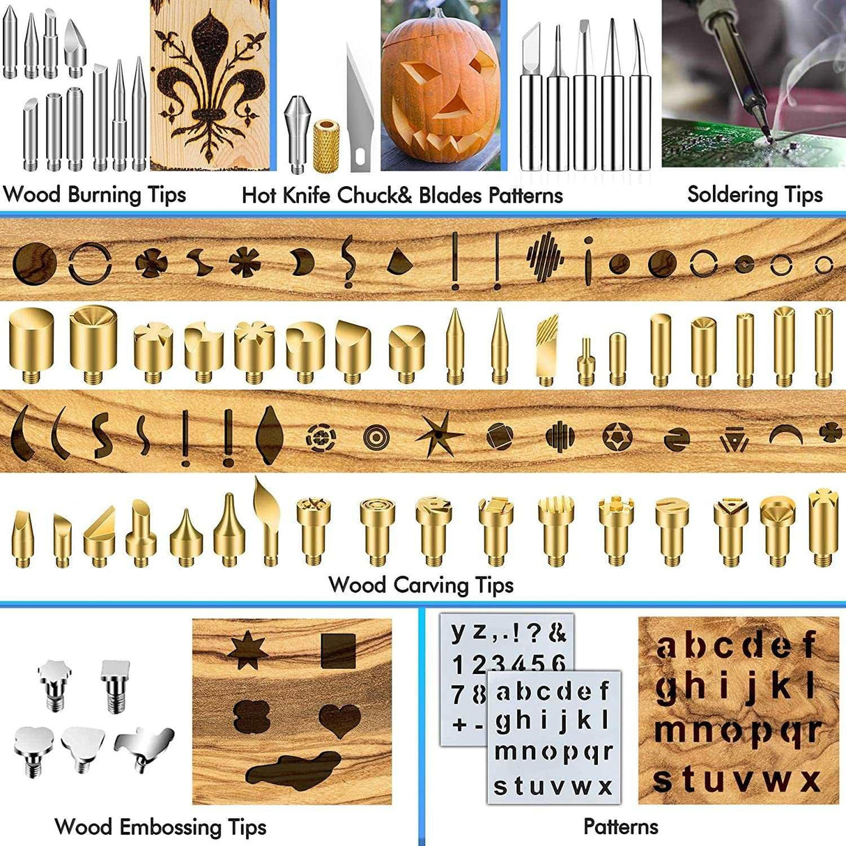 137PCS Wood Burning Kit, DIY Tool Set Soldering Pyrography Pen with Adjustable Temperature and Wood Piece WoodArtSupply