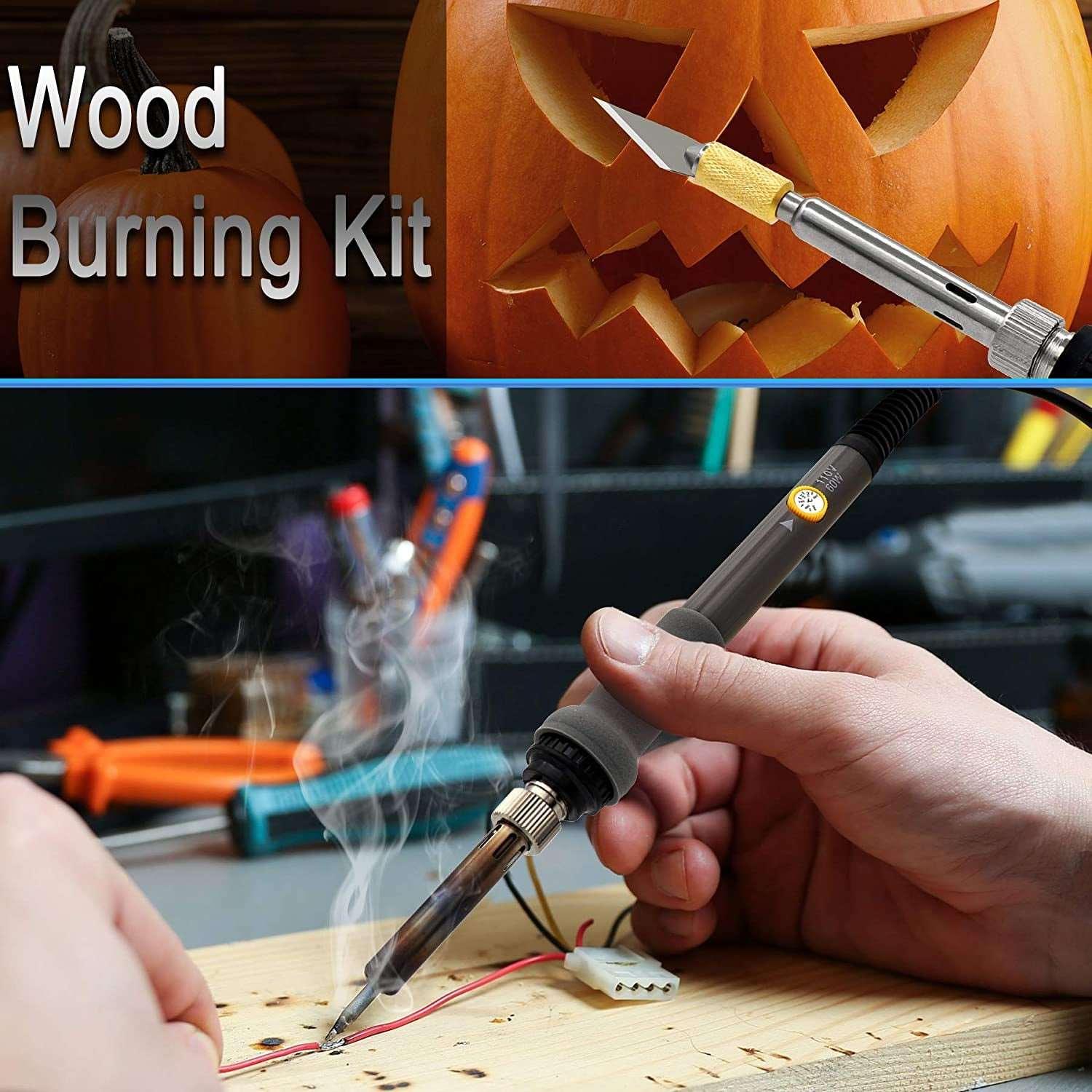 Wood Burning kit,60W 112Pcs Professional WoodBurning Pen Tool, DIY