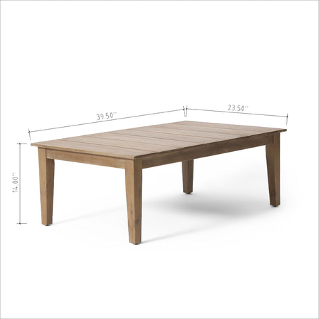 Outdoor Coffee Table With Slat Panel Top - Light Brown HouseOfZazla
