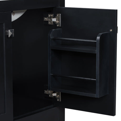 Bathroom Vanity With Single Sink, Combo Cabinet Undermount Sink, Bathroom Storage Cabinet With Two Doors And A Drawer, Soft Closing, Multifunctional Storage, Solid Wood Frame HouseOfZazla