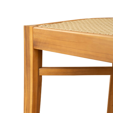 Netro Acacia Wood Dining Chair with Light Brown Wicker HouseOfZazla