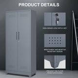 Gray And Metal Storage Cabinet