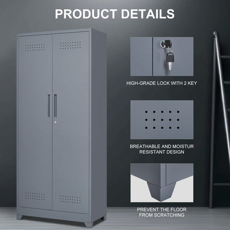 Gray And Metal Storage Cabinet HouseOfZazla