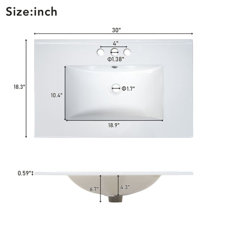 Bathroom Vanity With Single Sink, Combo Cabinet Undermount Sink, Bathroom Storage Cabinet With Two Doors And A Drawer, Soft Closing, Multifunctional Storage, Solid Wood Frame HouseOfZazla