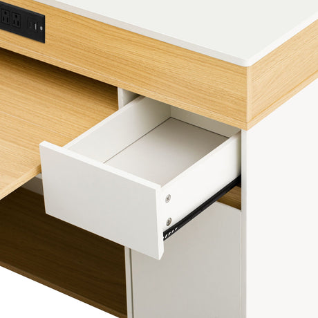 Extendable Dining Table With Folding Top, Rolling Kitchen Island With Drawers And Power Outlet HouseOfZazla