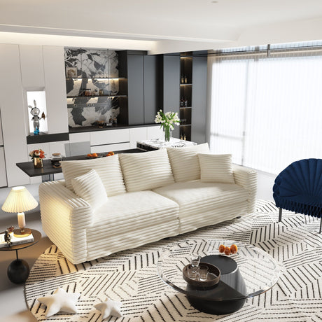 4 Seat Modern Comfy Upholstered Sofa Cloud Couch HouseOfZazla