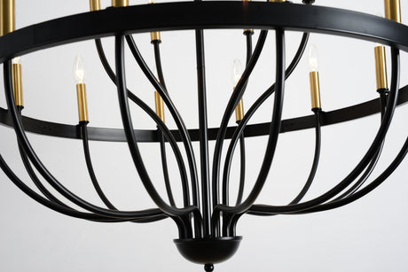15-Light Industrial Iron Candle Chandelier Modern Farmhouse Pendant Light HouseOfZazla