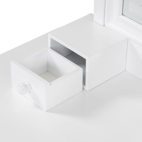 Elegant Makeup Vanity Desk With Adjustable Mirror And Storage And Construction - White HouseOfZazla