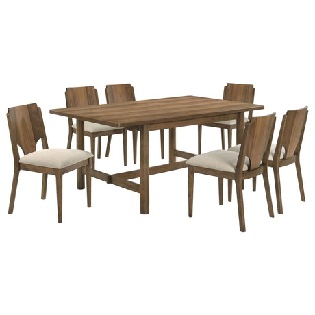 Graham - 7 Piece Rectangular Dining Table Set - Walnut HouseOfZazla