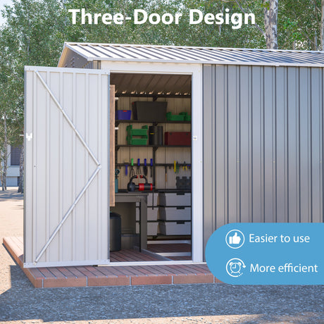 10x14 Ft Outdoor Metal Storage Shed HouseOfZazla