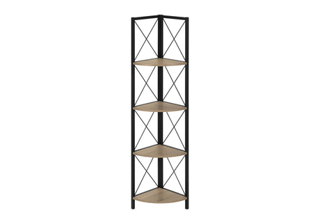 4-Tier Corner Bookshelf with Marble Look and Metal Frame HouseOfZazla
