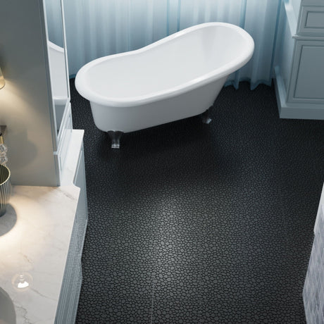 Interlocking Deck Tiles Plastic Waterproof Outdoor All Weather Anti-Slip Bathroom Shower Balcony Porch Strong Weight Capacity Upto 440 Lbs, Pebble Stone Pattern HouseOfZazla