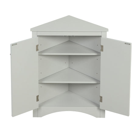 Triangle Bathroom Storage Cabinet With Adjustable Shelves, Freestanding Floor Cabinet For Home Kitchen HouseOfZazla