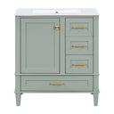 Bathroom Vanity, Modern Bathroom Cabinet With Sink Combo Set, Bathroom Storage Cabinet With A Soft Closing Door And 3 Drawers, Solid Wood Frame HouseOfZazla