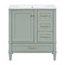 Bathroom Vanity, Modern Bathroom Cabinet With Sink Combo Set, Bathroom Storage Cabinet With A Soft Closing Door And 3 Drawers, Solid Wood Frame HouseOfZazla