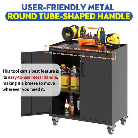 Heavy Duty Metal Garage Storage Cabinet With Wheels Sturdy Tool Organizer HouseOfZazla