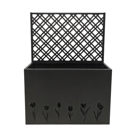 Tall Metal Planter Raised Garden Bed with Trellis HouseOfZazla