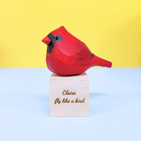 Hand Carved Cardinal Bird, Unique Gift for Loved Ones Kitsville