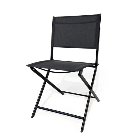 3 Piece Patio Bistro Set, Patio Set Of Foldable Patio Table And Chairs, Outdoor Patio Furniture Sets - Black HouseOfZazla