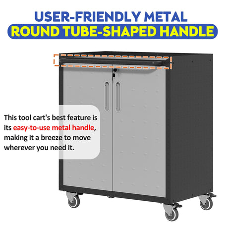 Heavy Duty Metal Garage Storage Cabinet With Wheels Sturdy Tool Organizer HouseOfZazla