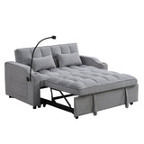 Modern Velvet Loveseat Futon Sofa Couch with Pullout Bed