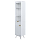 Tall Bathroom Storage Cabinet With Adjustable Shelves And 1 Drawer & Door HouseOfZazla