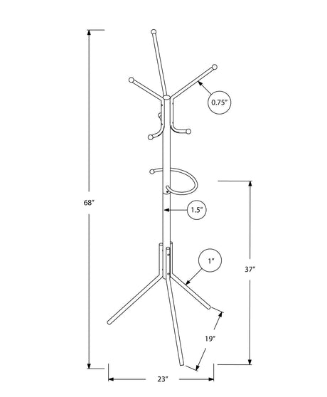 Freestanding Coat Rack with 6 Hooks and Hanging Bar HouseOfZazla