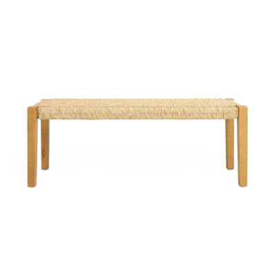 Angie Bench Outdoor Seating Acacia Wood Faux Rattan - Teak