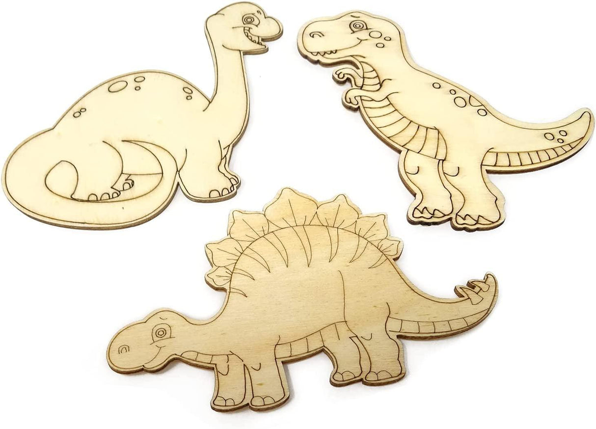 16PCS Unfinished Wood Cutouts Wooden Dinosaur Animal Cutouts Paint Crafts for Home Decor DIY Craft Art Project (8 Style) WoodArtSupply