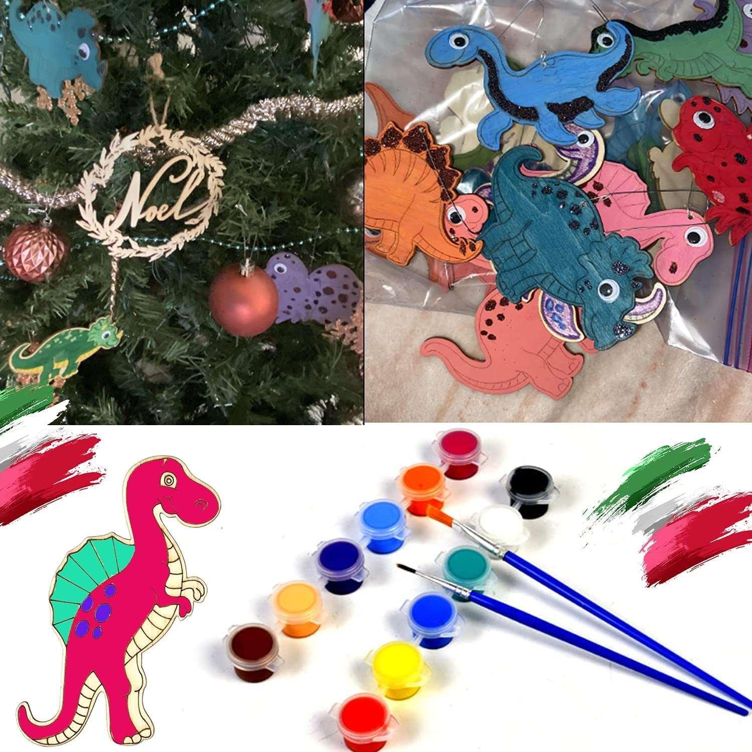 16PCS Unfinished Wood Cutouts Wooden Dinosaur Animal Cutouts Paint Crafts for Home Decor DIY Craft Art Project (8 Style) - WoodArtSupply