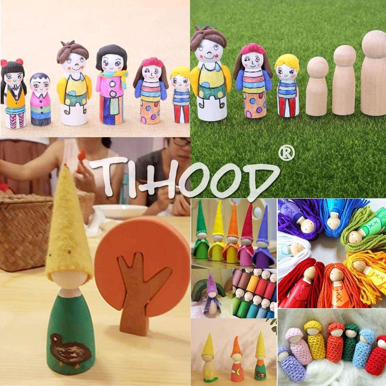 16PCS Unfinished Wood Doll Bodies Assorted Wooden People Shapes for Arts and Crafts - WoodArtSupply