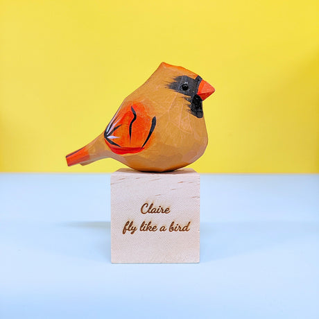 Hand Carved Cardinal Bird, Unique Gift for Loved Ones Kitsville