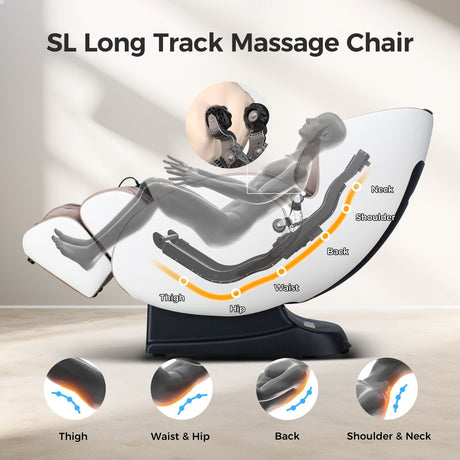 Bosscare - 3D Zero Gravity Massage Chair, Full Body Shiatsu Recliner With App HouseOfZazla
