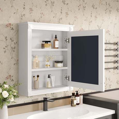 Wall Mounted Bathroom Storage Cabinet With Mirror, Medicine Cabinet With Height Adjustable Shelf HouseOfZazla