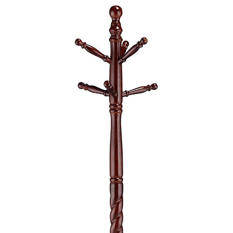 Coat Rack With Post Traditional Entryway Organizer With 6 Hooks - Brown HouseOfZazla