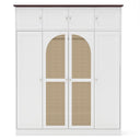 8 Door Armoire Wardrobe with Adjustable Shelves and Hanging Rod HouseOfZazla