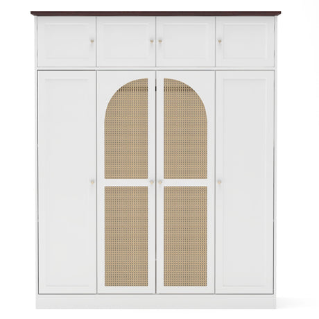 8 Door Armoire Wardrobe with Adjustable Shelves and Hanging Rod HouseOfZazla