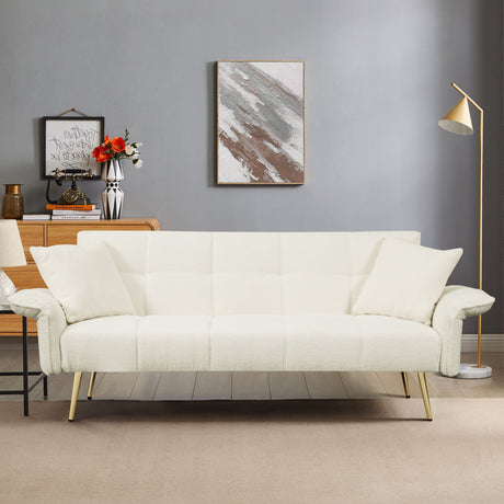 Convertible Double Futon Sofa Bed With Folding Armrests For Living Rooms HouseOfZazla