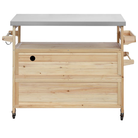 K&K Outdoor Kitchen Island, Rolling Bar Cart & Storage Cabinet HouseOfZazla