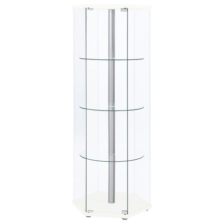 Tenley - 4 Shelf Curio Cabinet With Hexagonal Design HouseOfZazla