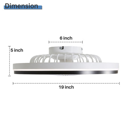 RGB Dimmable LED Enclosed Ceiling Fan with Light - White HouseOfZazla