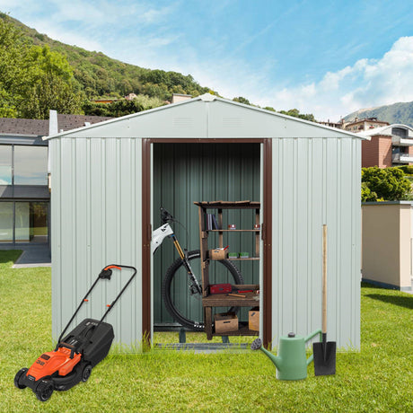 Ry-Sdyx56-W Outdoor Metal Storage Shed - White HouseOfZazla