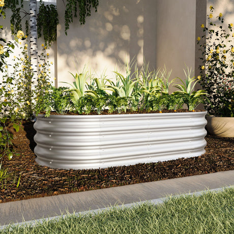 Heavy Duty Galvanized Raised Garden Bed Kit For Vegetables, Flowers & Herbs HouseOfZazla