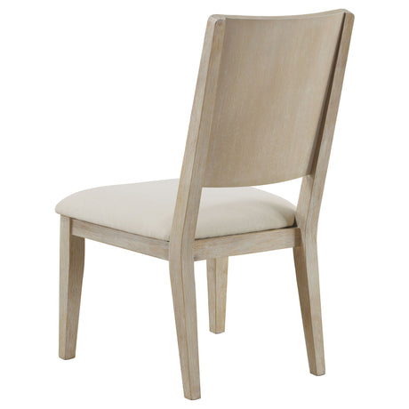 Rodota - 5 Piece Round Dining Table Set With Upholstered Chairs - White Washed HouseOfZazla