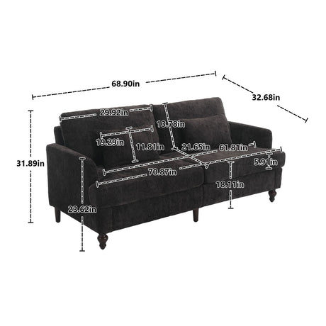 Mid Century Modern Fabric Loveseat Sofa, 2 Seat Upholstered Couch HouseOfZazla